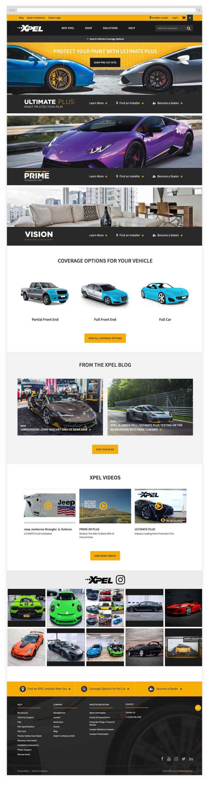 XPEL SuiteCommerce home page