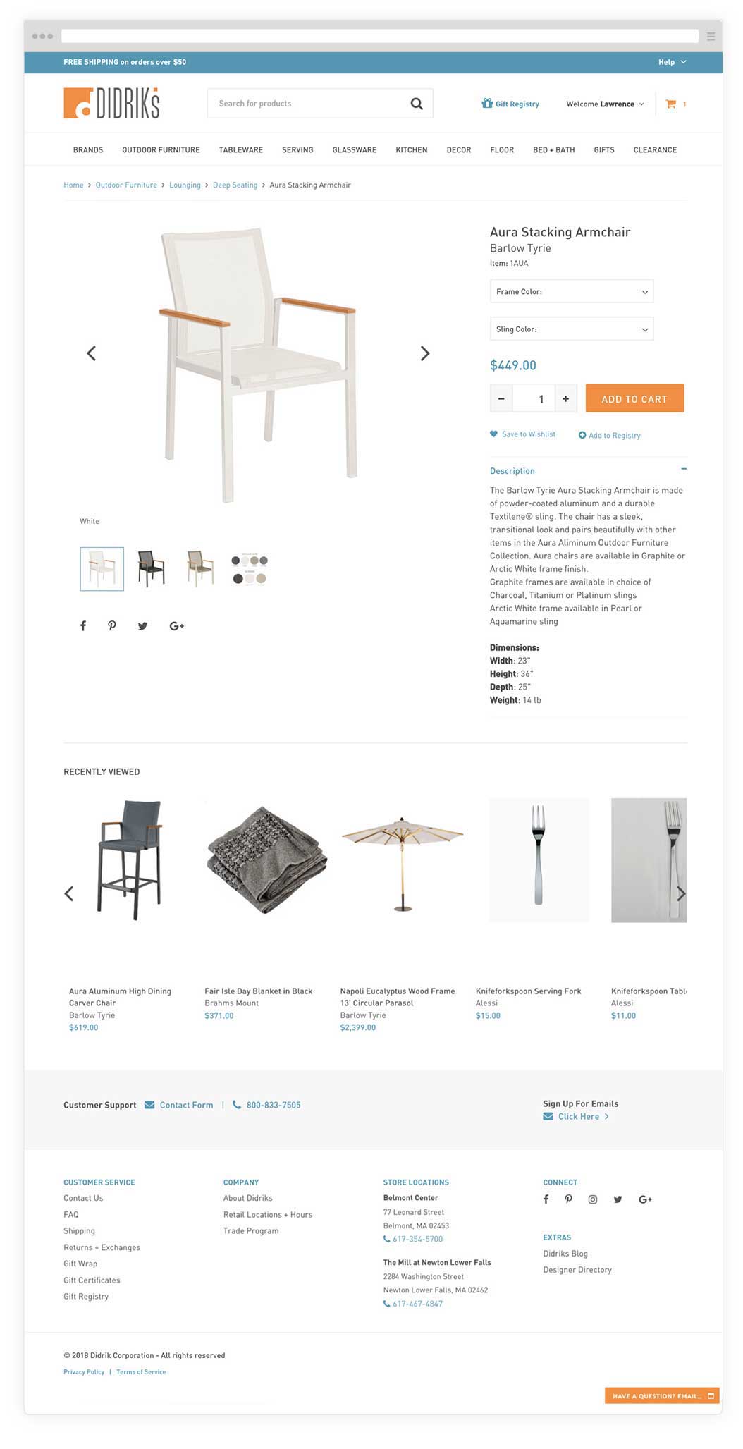 Didrik's SuiteCommerce product detail page