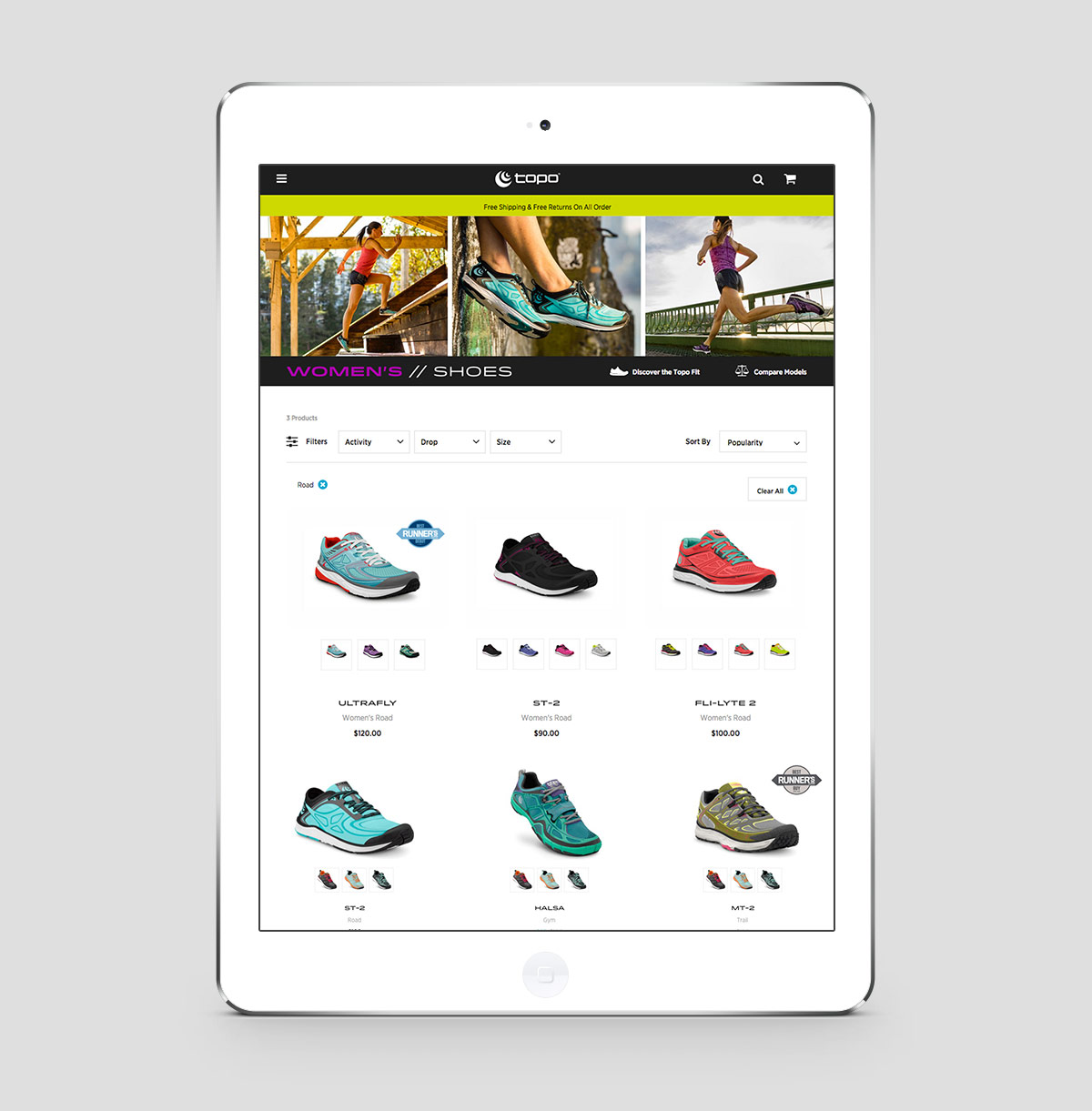 Topo Athletic SuiteCommerce ipad